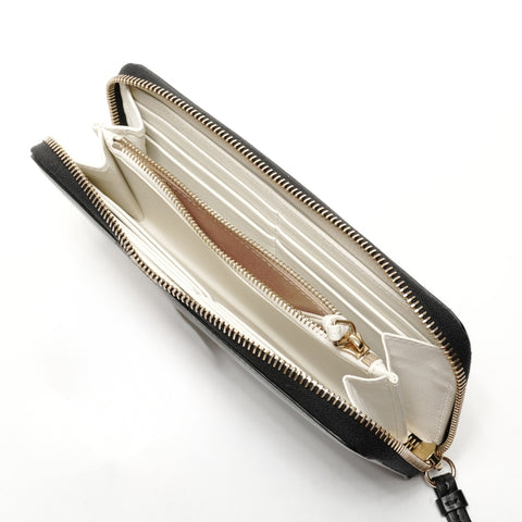 Chloe Leather Round Zip Logo Purse black WS25667