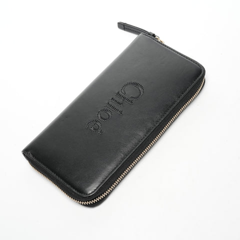 Chloe Leather Round Zip Logo Purse black WS25667