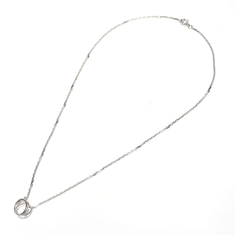 CARTIER Baby Love K18WG White Gold Diamond Necklace Silver WS25669