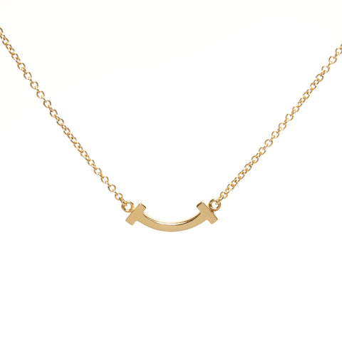TIFFANY&Co. T Smile K18 750 Necklace gold WS25672