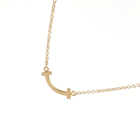 TIFFANY&Co. T Smile K18 750 Necklace gold WS25672