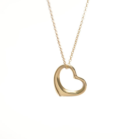 TIFFANY&Co. 750 18K YG Open Heart Necklace gold WS25675