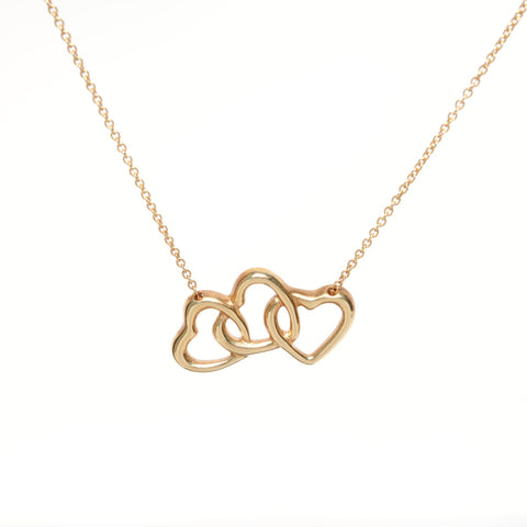 TIFFANY&Co. Collier triple cœur en or jaune 750 K18 or WS25677