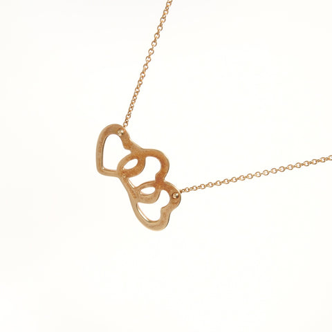 TIFFANY&Co. Collier triple cœur en or jaune 750 K18 or WS25677