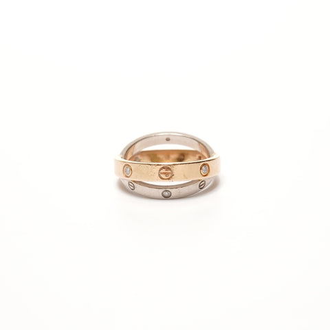 CARTIER Be Love 2 rangées 750 K18 or jaune 6P 51 #11 bague diamant or WS25682