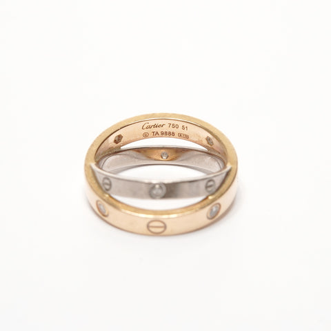 CARTIER Be Love 2 rangées 750 K18 or jaune 6P 51 #11 bague diamant or WS25682