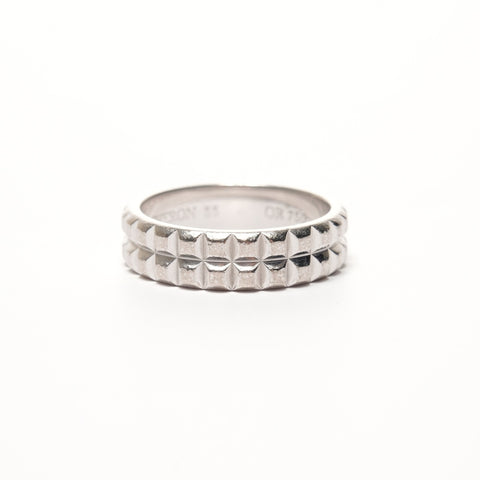 BOUCHERON Or Blanc 18 Carats Pointe de Diamant 55 #15 Bague Argent WS25686