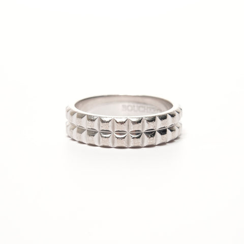 BOUCHERON Or Blanc 18 Carats Pointe de Diamant 55 #15 Bague Argent WS25686