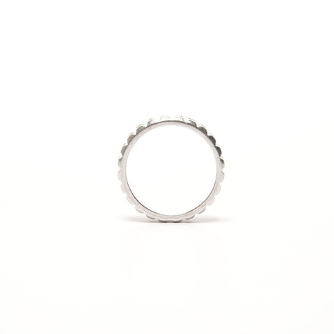 BOUCHERON Or Blanc 18 Carats Pointe de Diamant 55 #15 Bague Argent WS25686