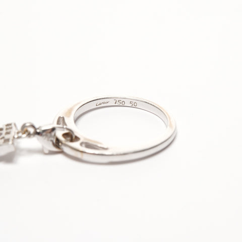 CARTIER 750 K18WG 2C Bague Charme Bébé Or Blanc Diamant 50 #10 Bague Argent WS25687