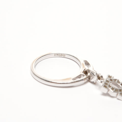 CARTIER 750 K18WG 2C Bague Charme Bébé Or Blanc Diamant 50 #10 Bague Argent WS25687