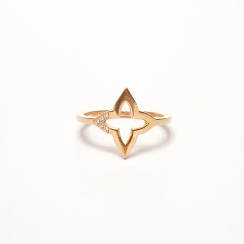 LOUIS VUITTON Blossom 750 K18 Diamond #14 Ring gold WS25690