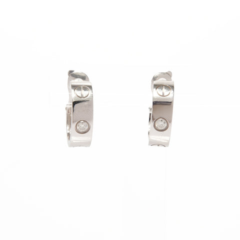 CARTIER Pierce Love Hoop Classic Diamond K18WG Pierce Silver WS25695