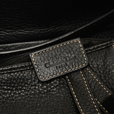 Christian Dior Leather Saddlebag Shoulder Bag black WS25697