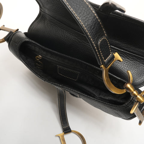 Christian Dior Leder Saddlebag Umhängetasche schwarz WS25697