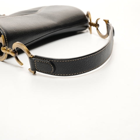 Christian Dior Leather Saddlebag Shoulder Bag black WS25697