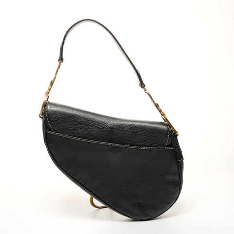Christian Dior Leder Saddlebag Umhängetasche schwarz WS25697