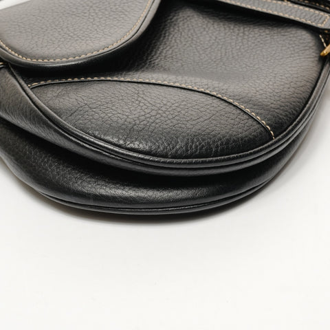 Christian Dior Leder Saddlebag Umhängetasche schwarz WS25697