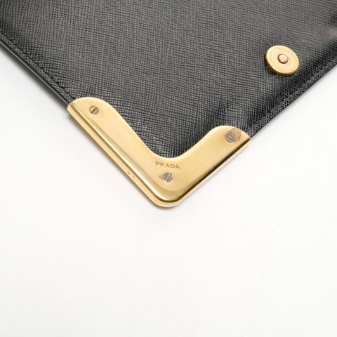 PRADA Leather Cahier Camera Bag Handbag black WS25698