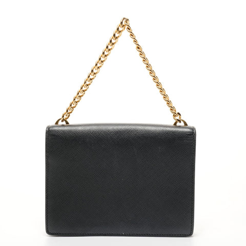 PRADA Leather Cahier Camera Bag Handbag black WS25698