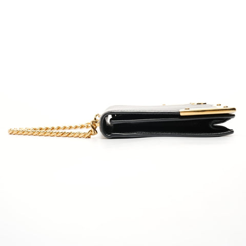 PRADA Leather Cahier Camera Bag Handbag black WS25698