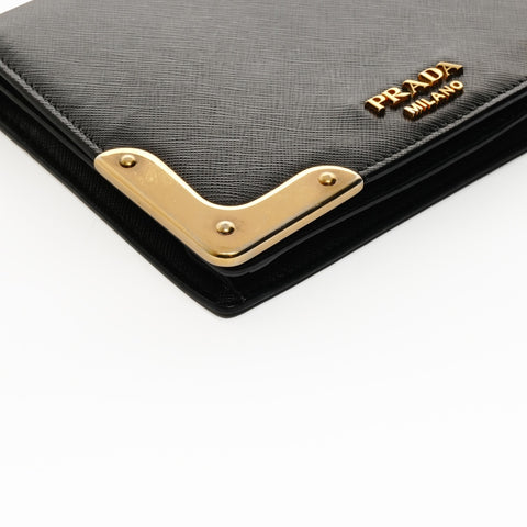 PRADA Leather Cahier Camera Bag Handbag black WS25698