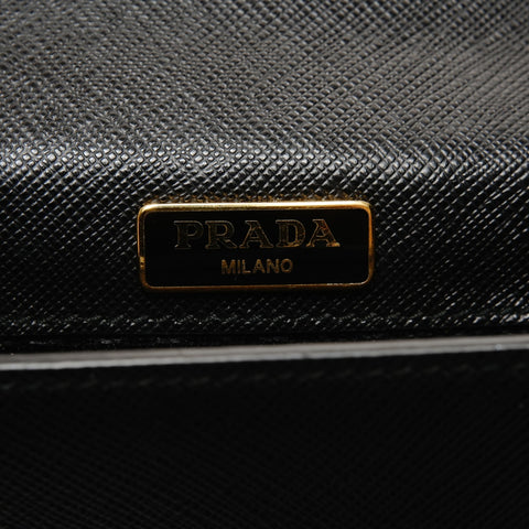 PRADA Leather Cahier Camera Bag Handbag black WS25698