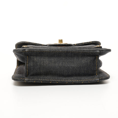 CHANEL Denim Mini Matelasse Chain Shoulder Bag blue WS25700