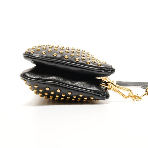 Miu Miu Studded 2-way clutch bag in leather Shoulder Bag black WS25705