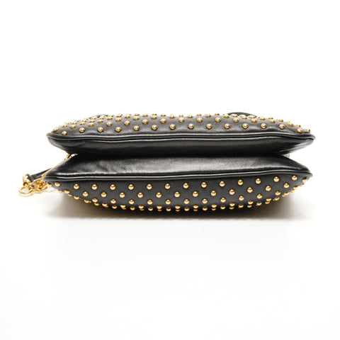 Miu Miu Studded 2-way clutch bag in leather Shoulder Bag black WS25705