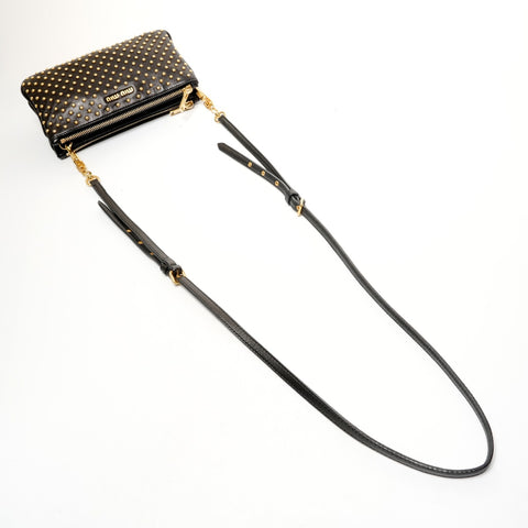 Miu Miu Studded 2-way clutch bag in leather Shoulder Bag black WS25705