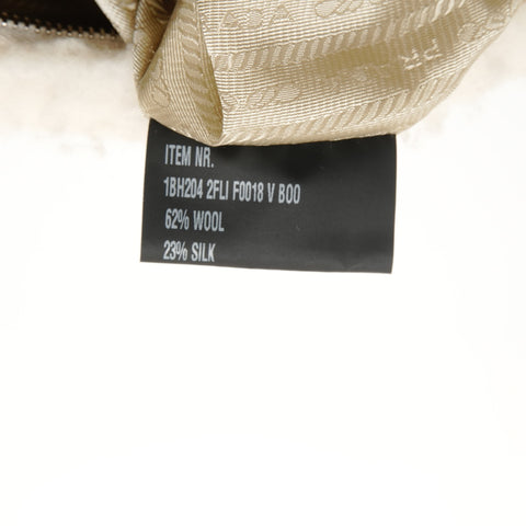 PRADA Re Edition 2005 Boa Wool Cashmere 2-Way Chain Shoulder Bag white WS25707