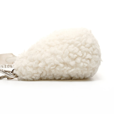 PRADA Re Edition 2005 Boa Wool Cashmere 2-Way Chain Shoulder Bag white WS25707