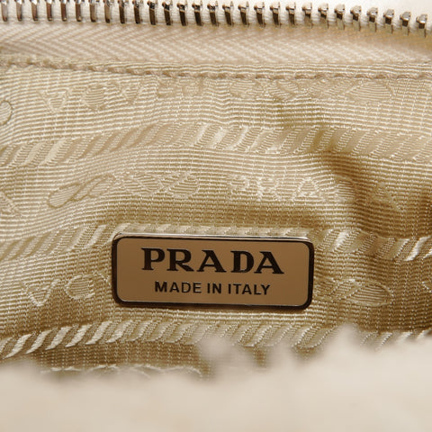 PRADA Re Edition 2005 Boa Wool Cashmere 2-Way Chain Shoulder Bag white WS25707