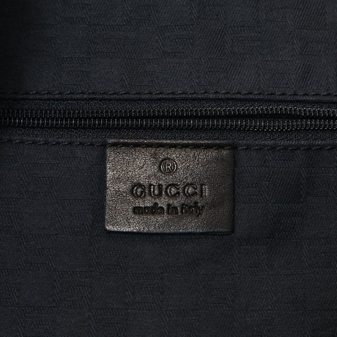 GUCCI Leather Hobo Shoulder Bag black WS25708