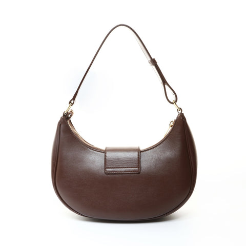CELINE Leather Ava Triomphe Hobo Shoulder Bag Brown WS25709