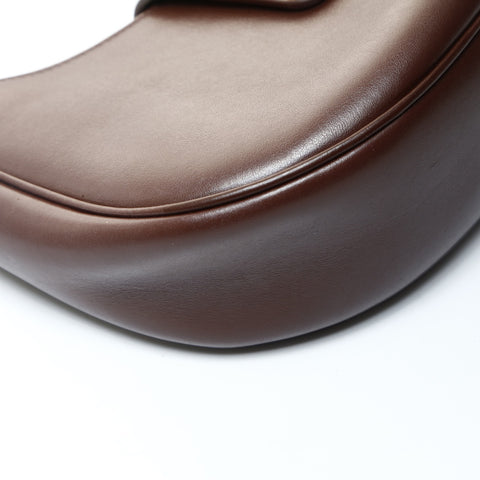 CELINE Leather Ava Triomphe Hobo Shoulder Bag Brown WS25709