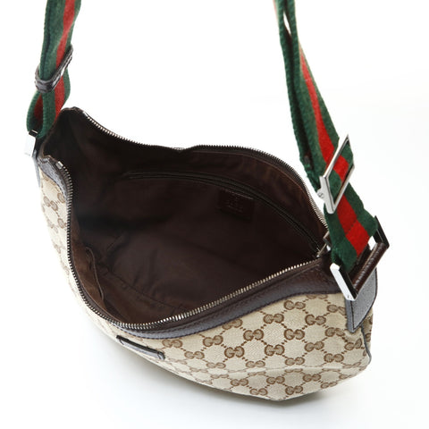 GUCCI GG Canvas Half Moon Shelly Shoulder Bag Brown WS25710
