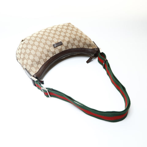 GUCCI GG Canvas Half Moon Shelly Shoulder Bag Brown WS25710