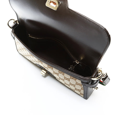 GUCCI Luce Small One Belt GG Canvas Shelly 786027 Shoulder Bag Brown WS25711