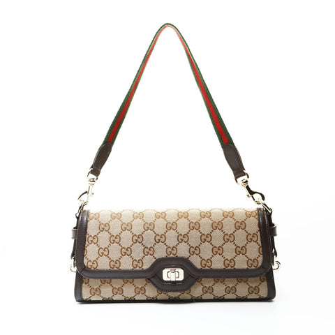 GUCCI Luce Small One Belt GG Canvas Shelly 786027 Shoulder Bag Brown WS25711