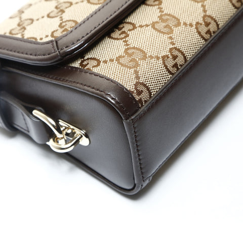GUCCI Luce Small One Belt GG Canvas Shelly 786027 Shoulder Bag Brown WS25711