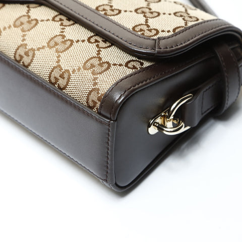 GUCCI Luce Small One Belt GG Canvas Shelly 786027 Shoulder Bag Brown WS25711