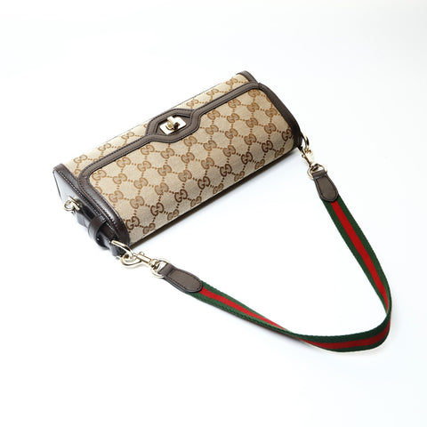 GUCCI Luce Small One Belt GG Canvas Shelly 786027 Shoulder Bag Brown WS25711
