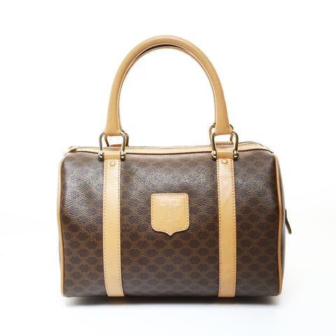 CELINE Celine Macadam PVC Handbag Brown WS25713