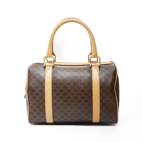 CELINE Celine Macadam PVC Handbag Brown WS25713