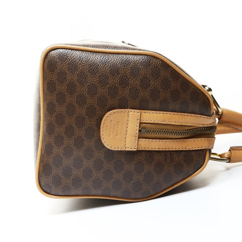 CELINE Celine Macadam PVC Handbag Brown WS25713