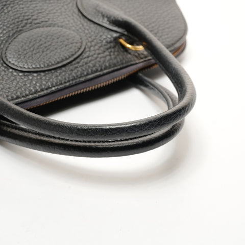 HERMES 1991 Bolide 35 Taurillon Clemence 2-way with U stamp Handbag black WS25714