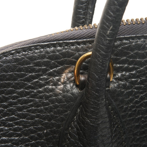 HERMES 1991 Bolide 35 Taurillon Clemence 2-way with U stamp Handbag black WS25714