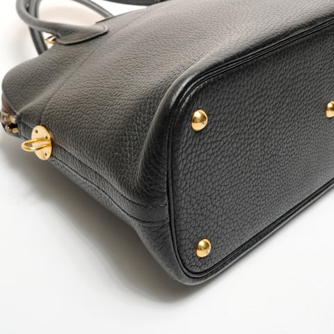 HERMES 1991 Bolide 35 Taurillon Clemence 2-way with U stamp Handbag black WS25714